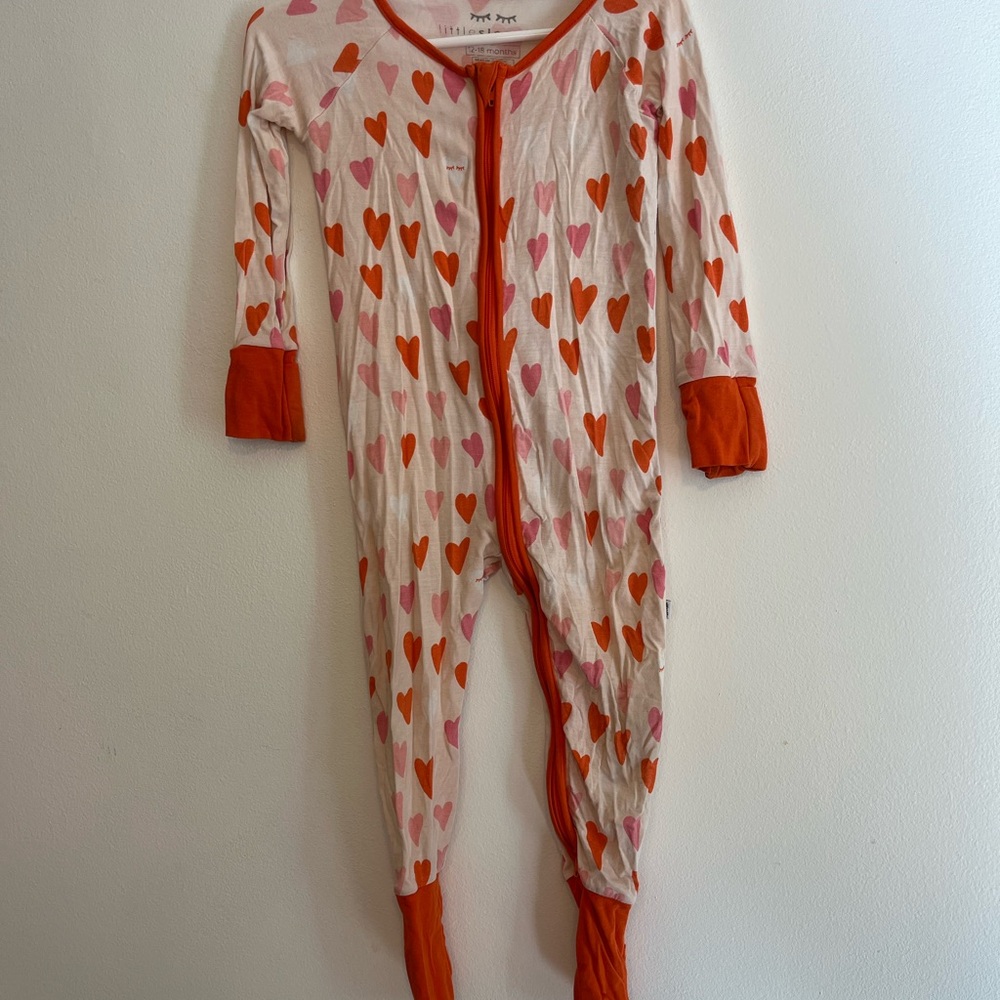 Little Sleepies Pink Heart Zipper Pajamas